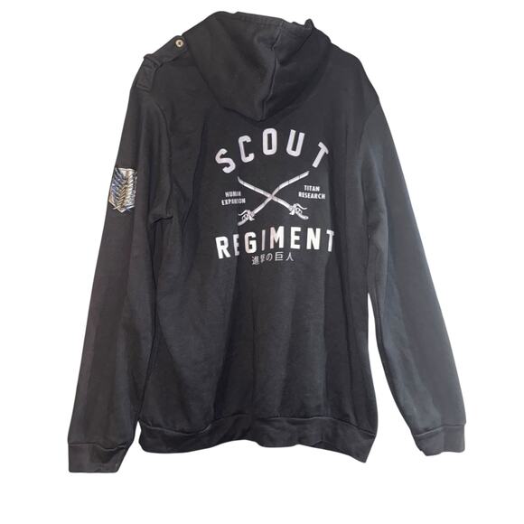 Attack On Titan Scout Full-Zip Hoodie Long Sleeve Ripple Junction Size 2X Wings - Picture 1 of 10